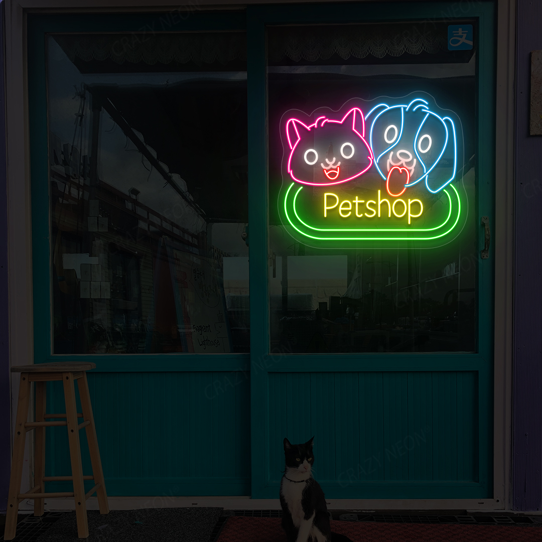 Pet Pals Shop Neon Sign | Yellow