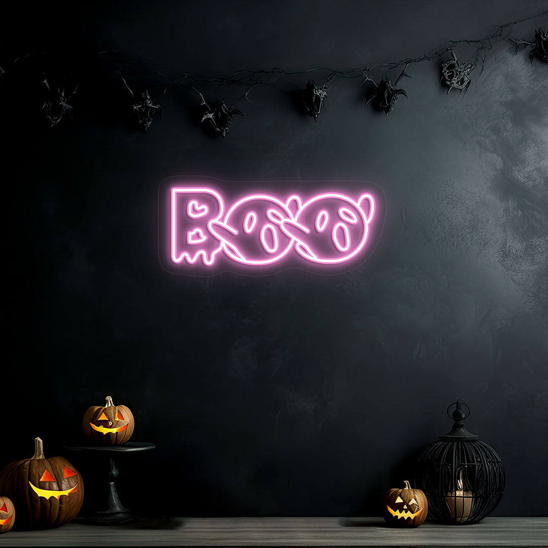 Boo With Ghouls Neon Sign | Pink