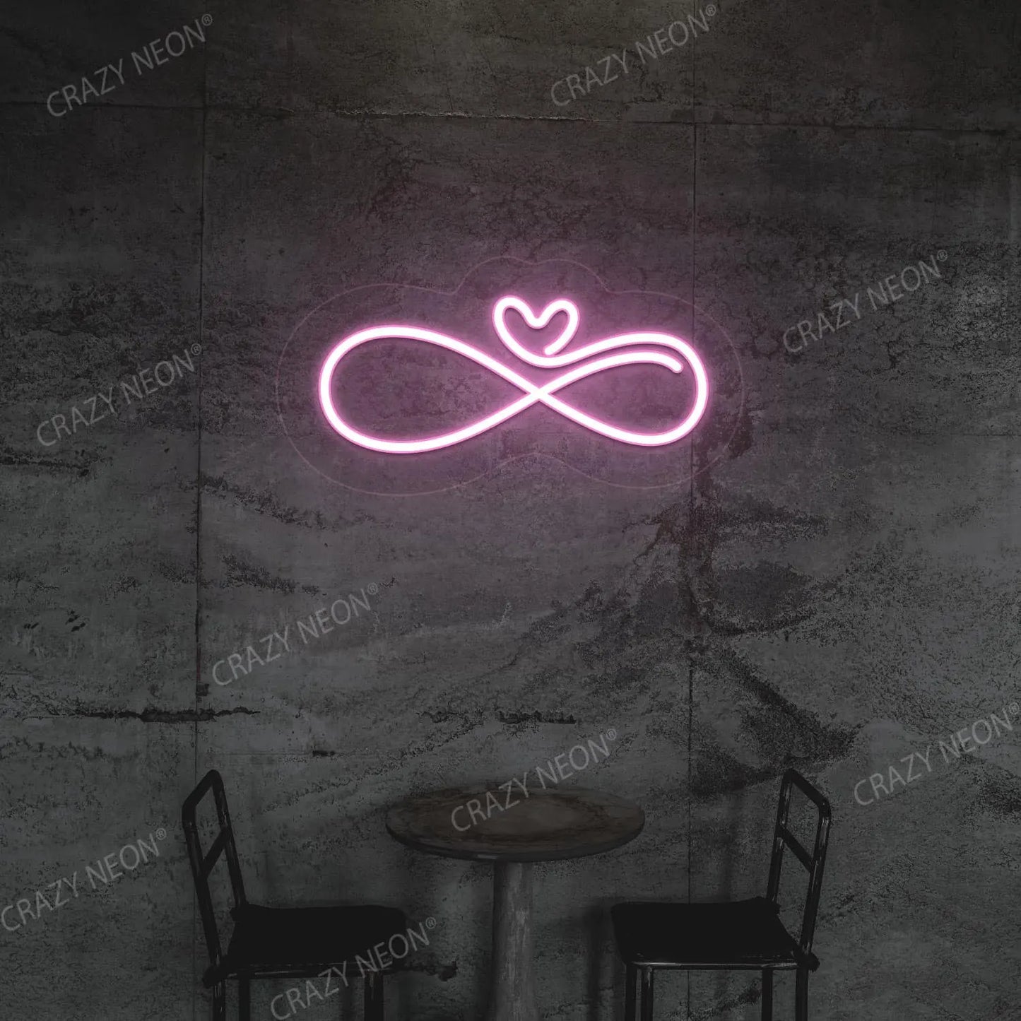 Infinity Heart Neon Sign | Pink