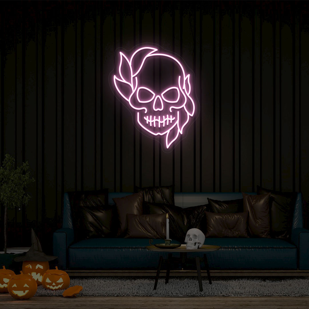 Skull Neon Sign | Pink