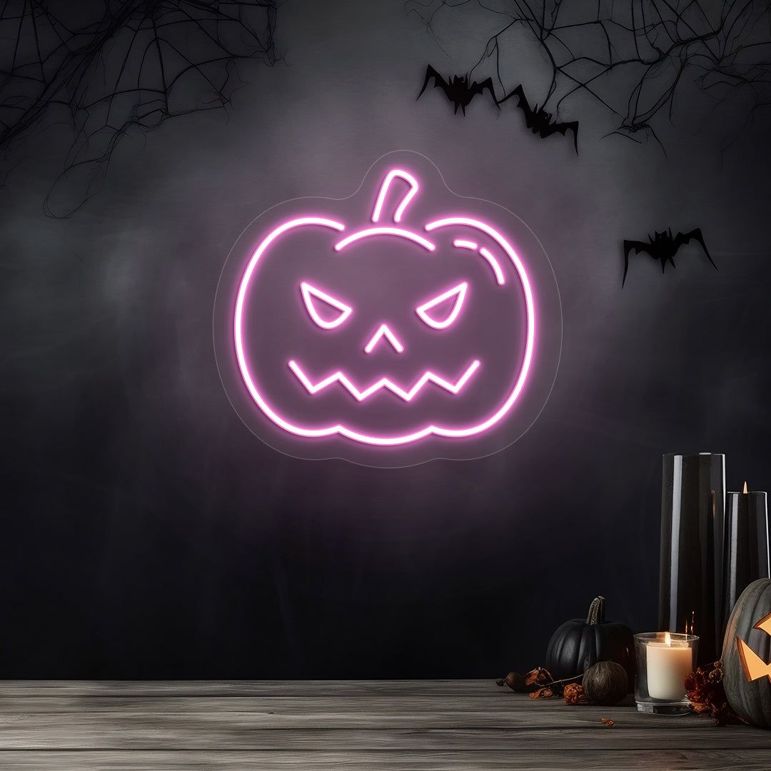 Pumpkin Neon Sign | Pink