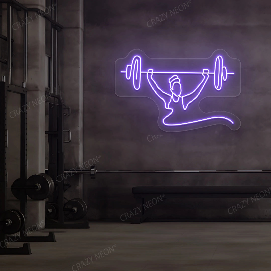 Power Lifting Neon Sign | Purple