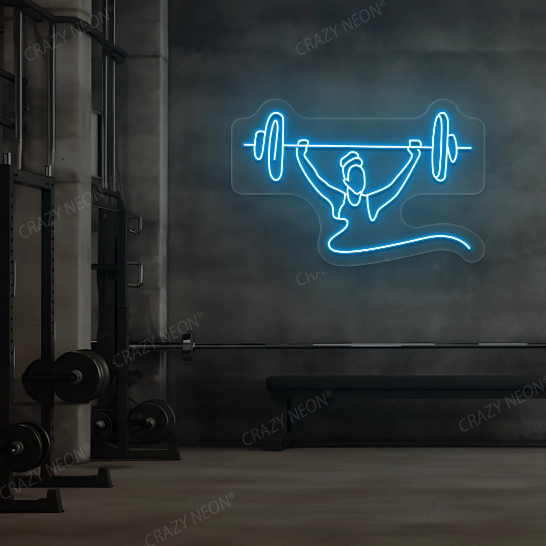 Power Lifting Neon Sign | Iceblue