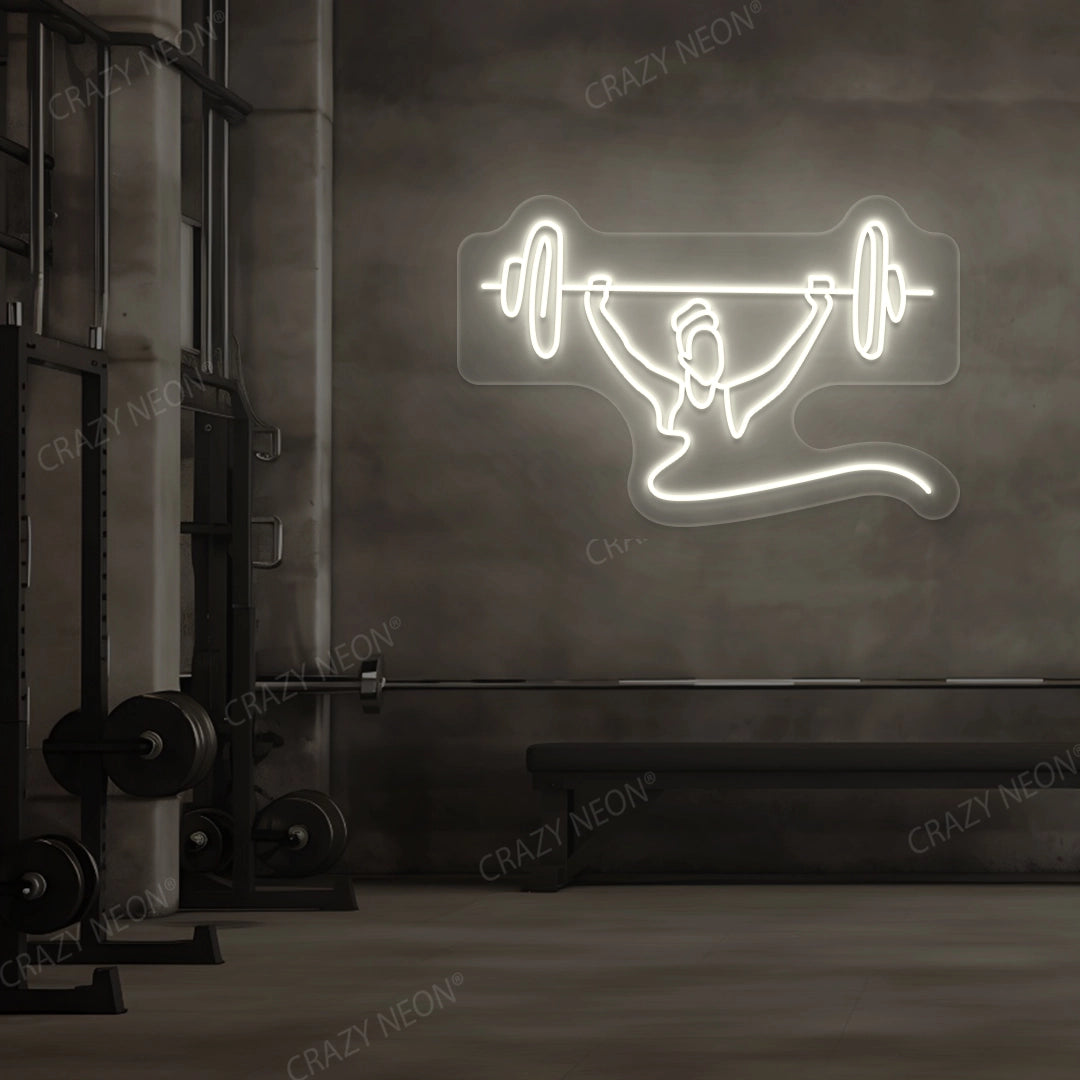 Power Lifting Neon Sign | Warmwhite