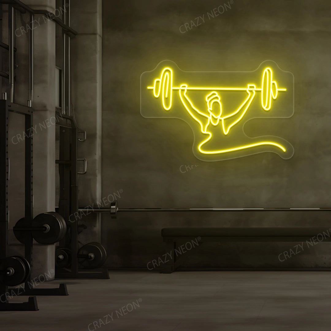 Power Lifting Neon Sign | yellow