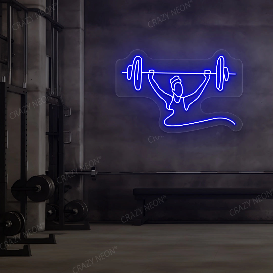 Power Lifting Neon Sign | Blue