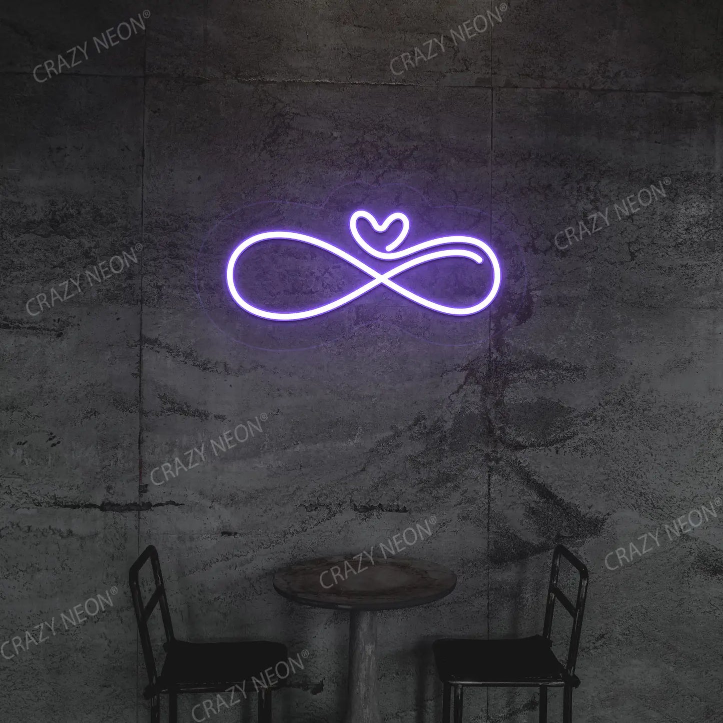Infinity Heart Neon Sign | Purple