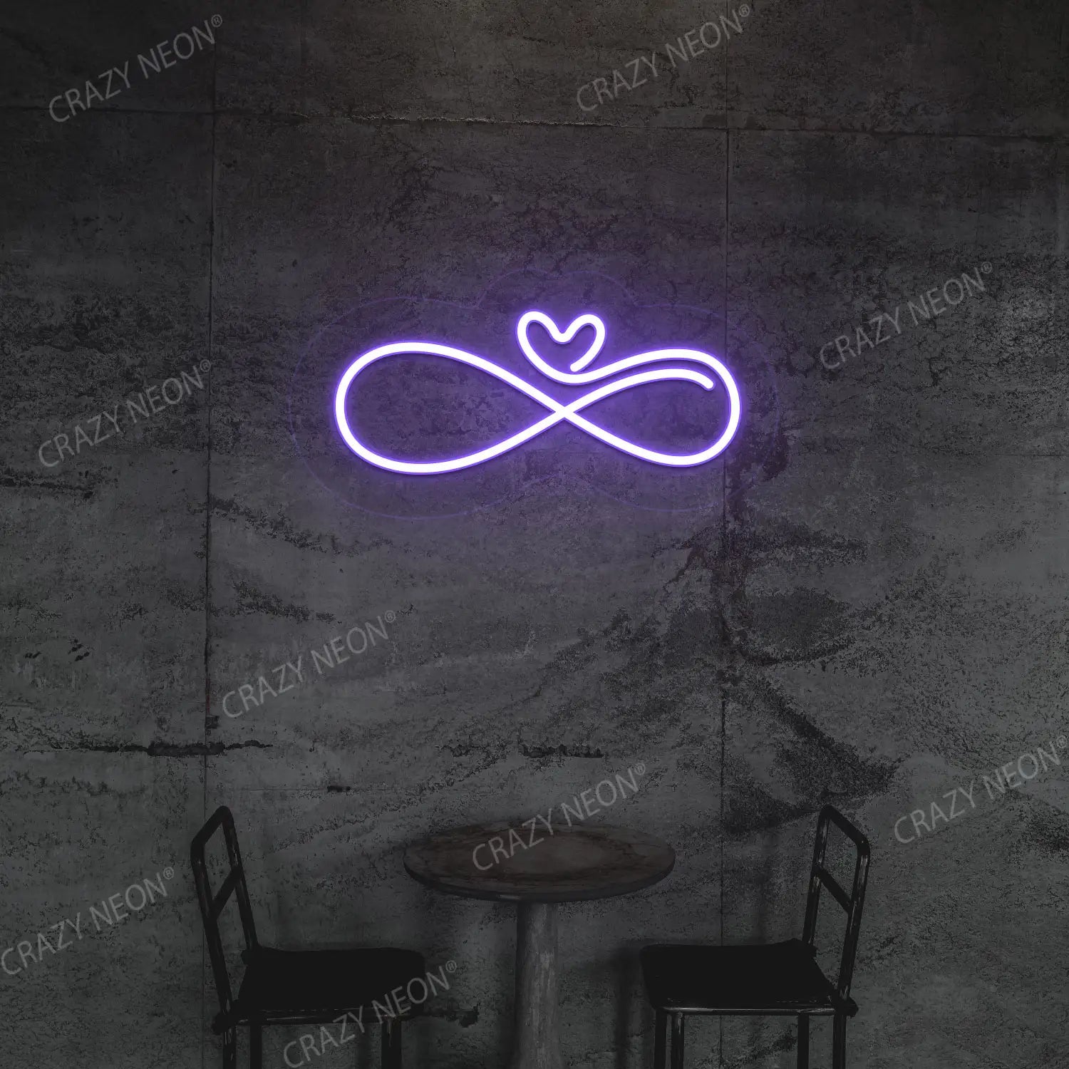 Infinity Heart Neon Sign | Purple