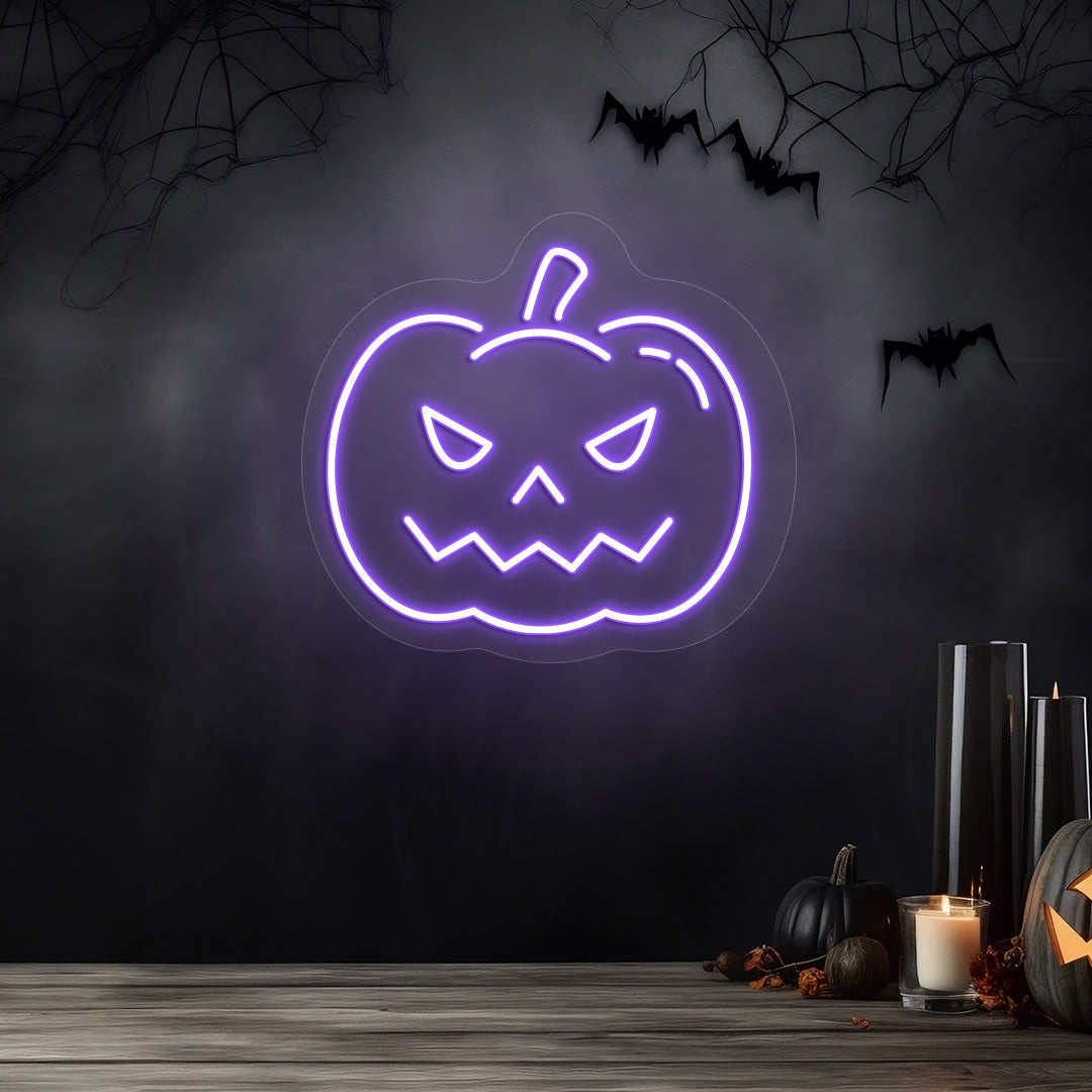 Pumpkin Neon Sign | Purple