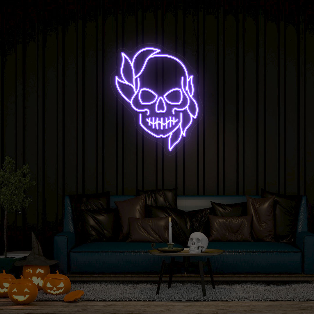 Skull Neon Sign | Purple