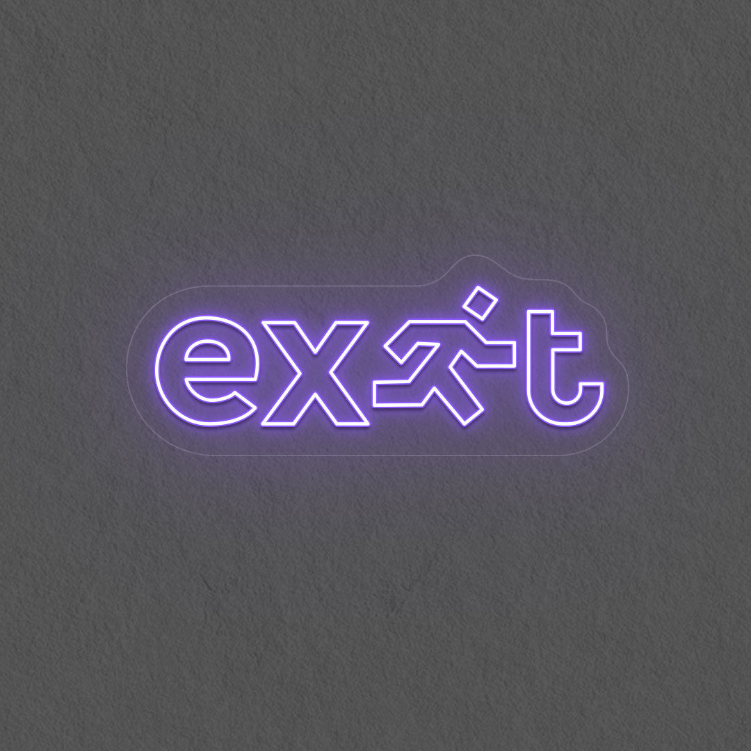 Cool Exit Neon Sign | Purple