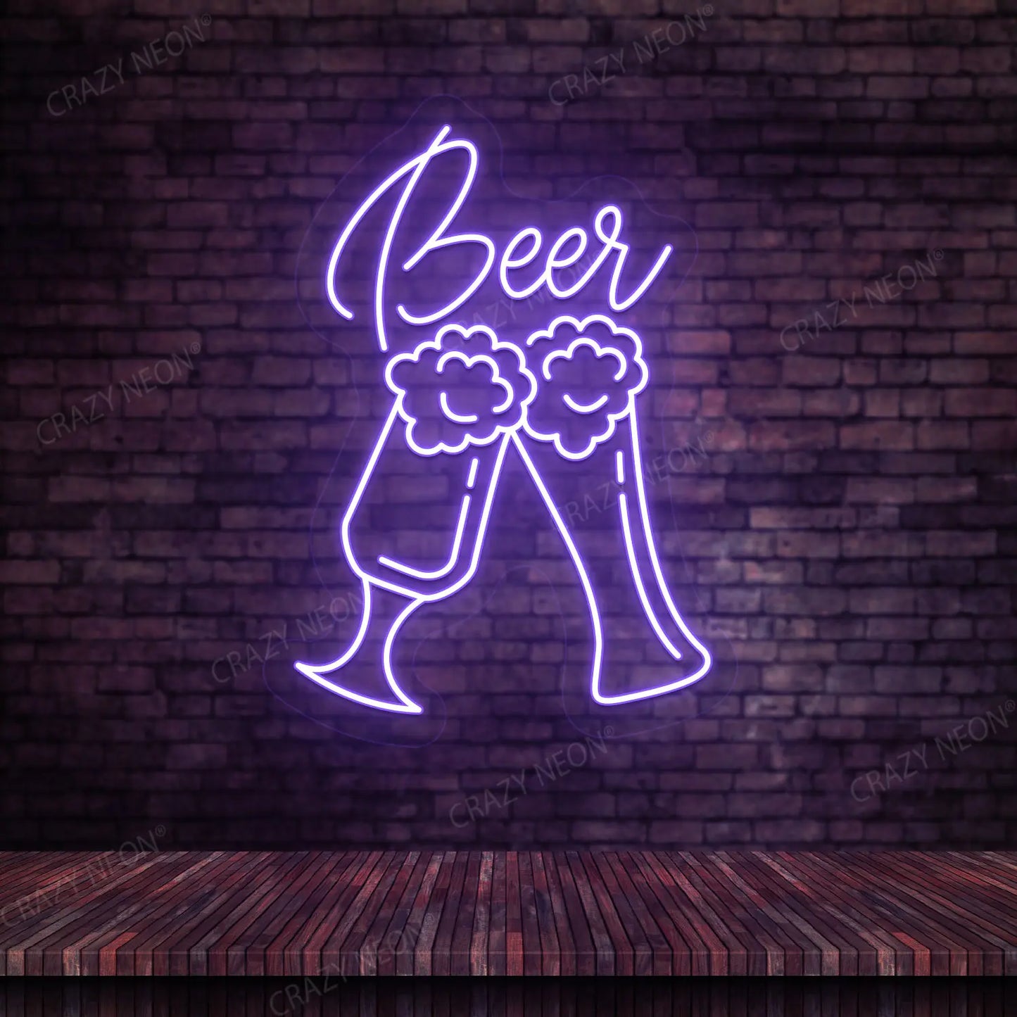 Beer Glass Multicolor Neon Sign | Purple
