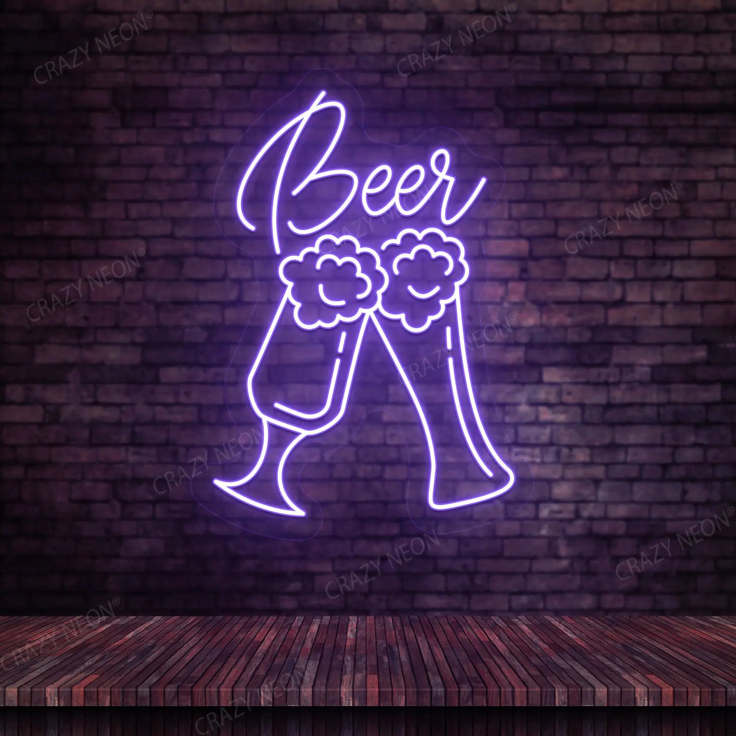 Beer Glass Multicolor Neon Sign | Purple