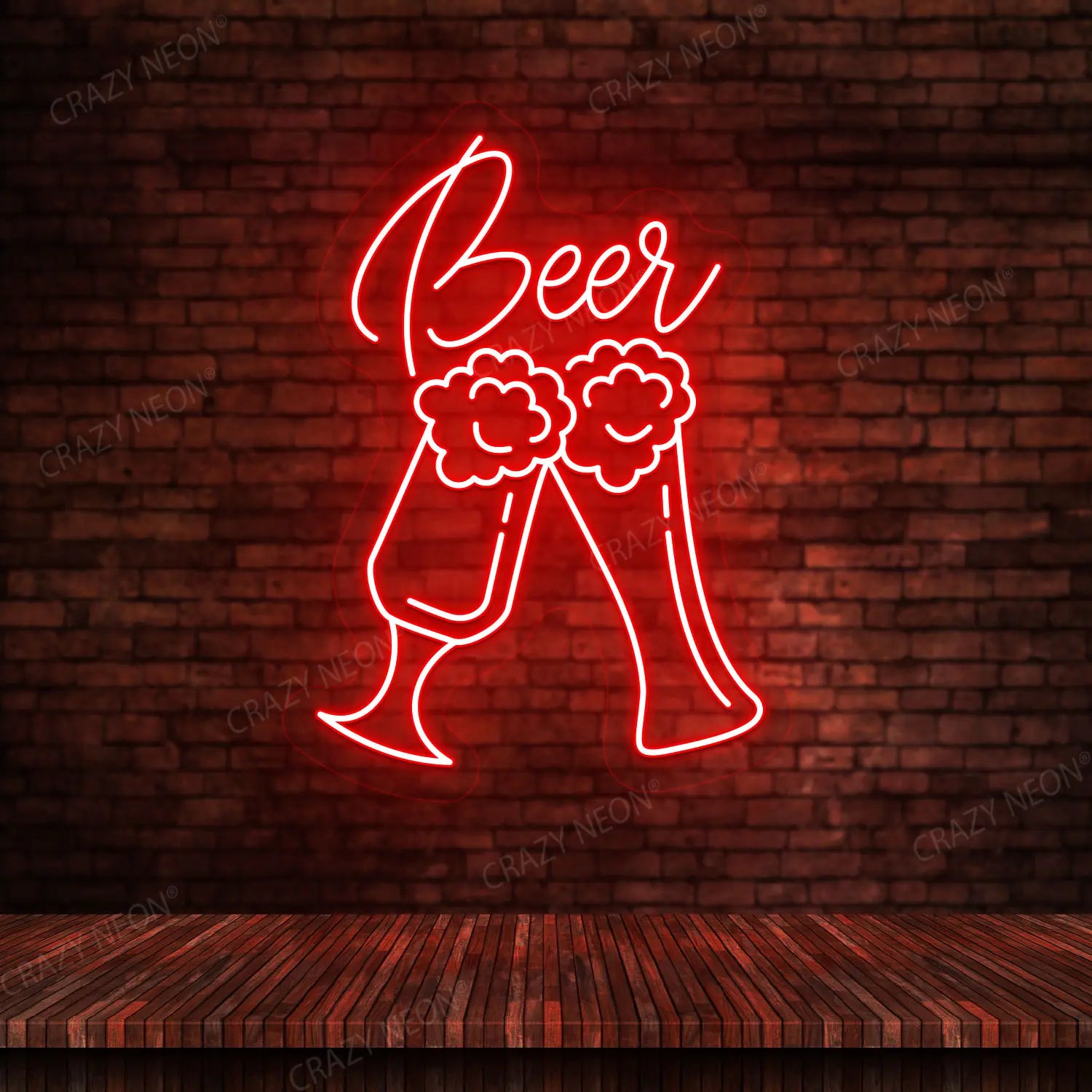 Beer Glass Multicolor Neon Sign | Red