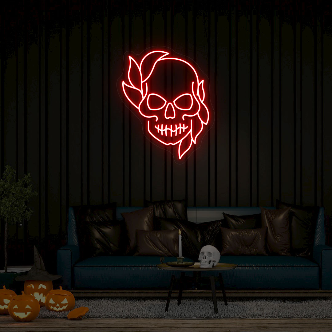 Skull Neon Sign | Red