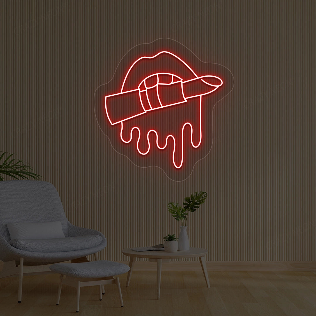 Lipstick Makeup Artist Neon Sign | Red