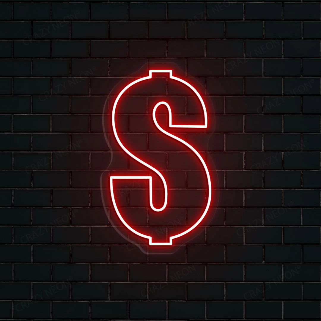 Dollar Neon Sign | red