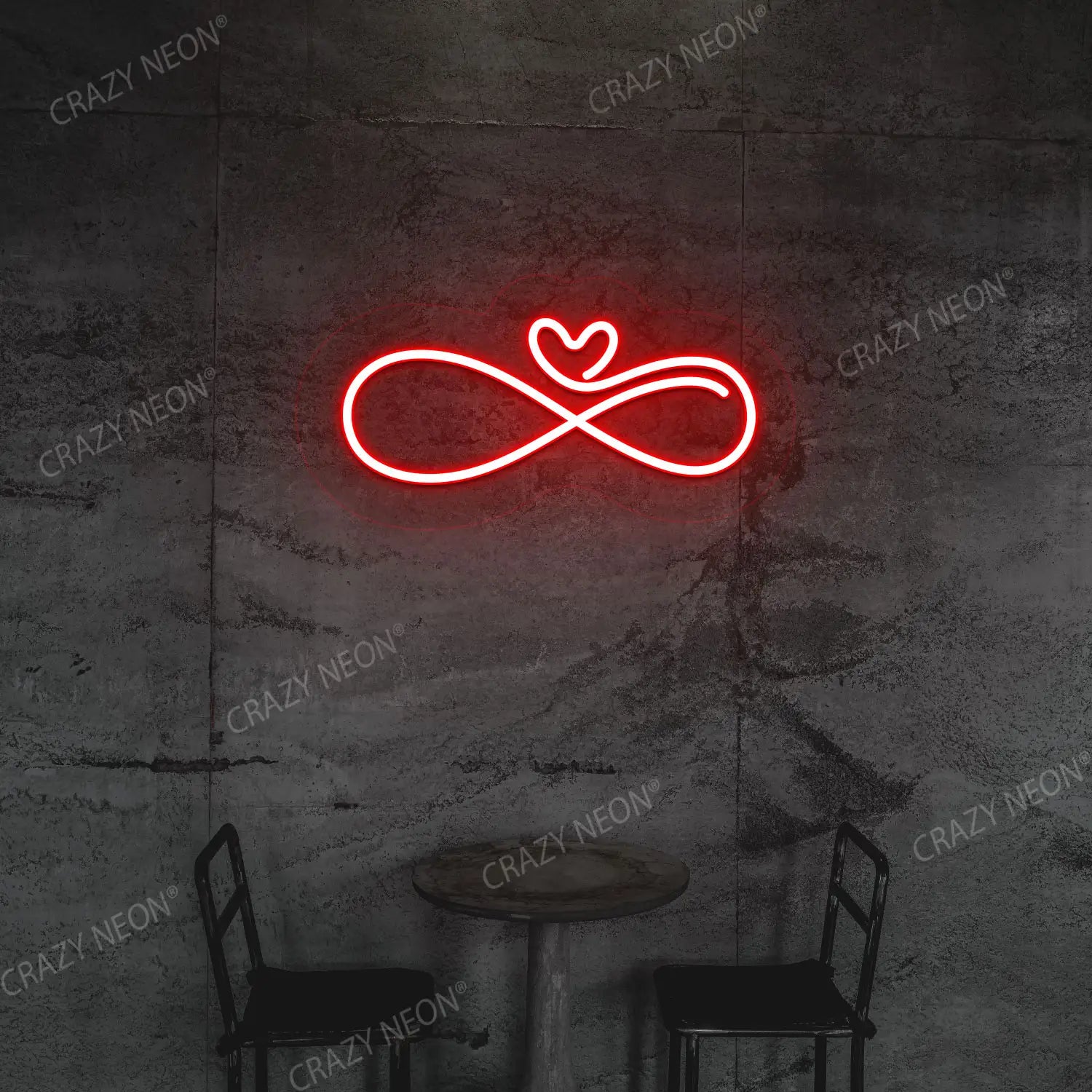 Infinity Heart Neon Sign | Red