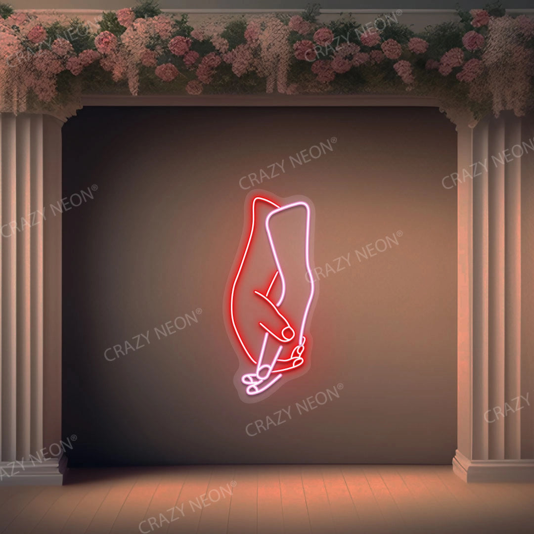 Holding Hands Neon Sign