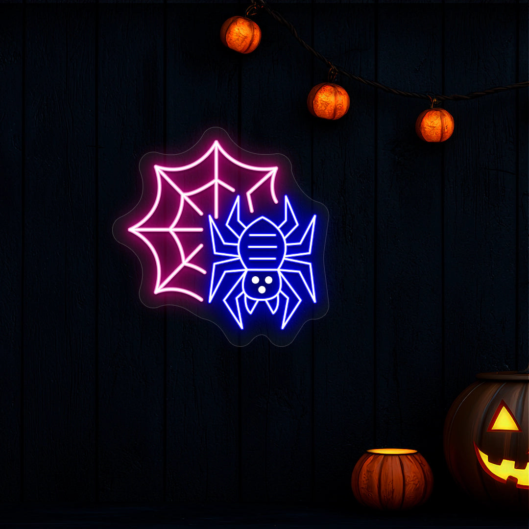 Spider Web Neon Sign | Pink
