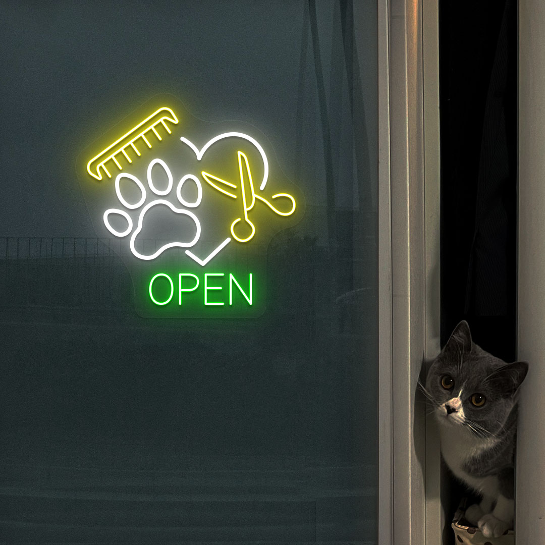 Pet Groom Hub Neon Sign | Green