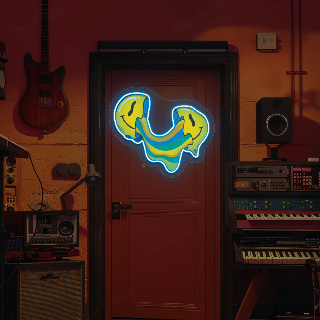 Crack n’ Ooze Smiley Neon Artwork | Iceblue