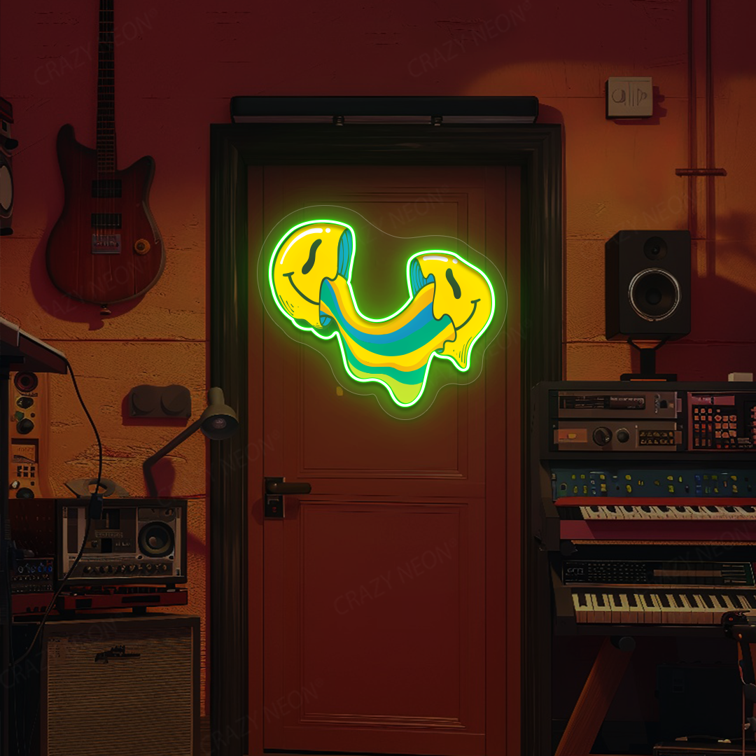Crack n’ Ooze Smiley Neon Artwork | Green