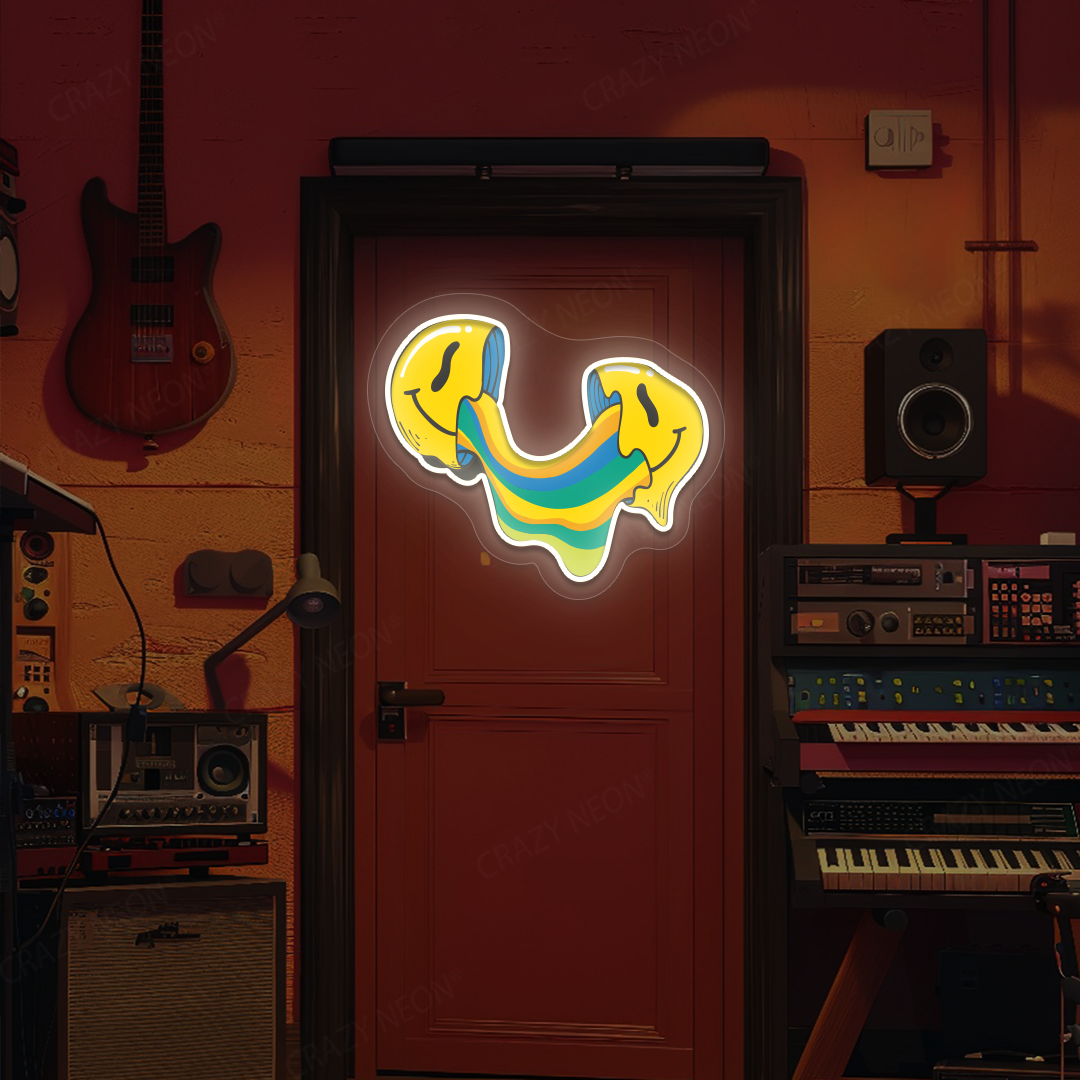 Crack n’ Ooze Smiley Neon Artwork | Warmwhite