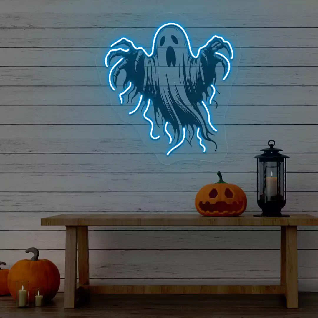 Floating Phantom Neon Artwork | Iceblue