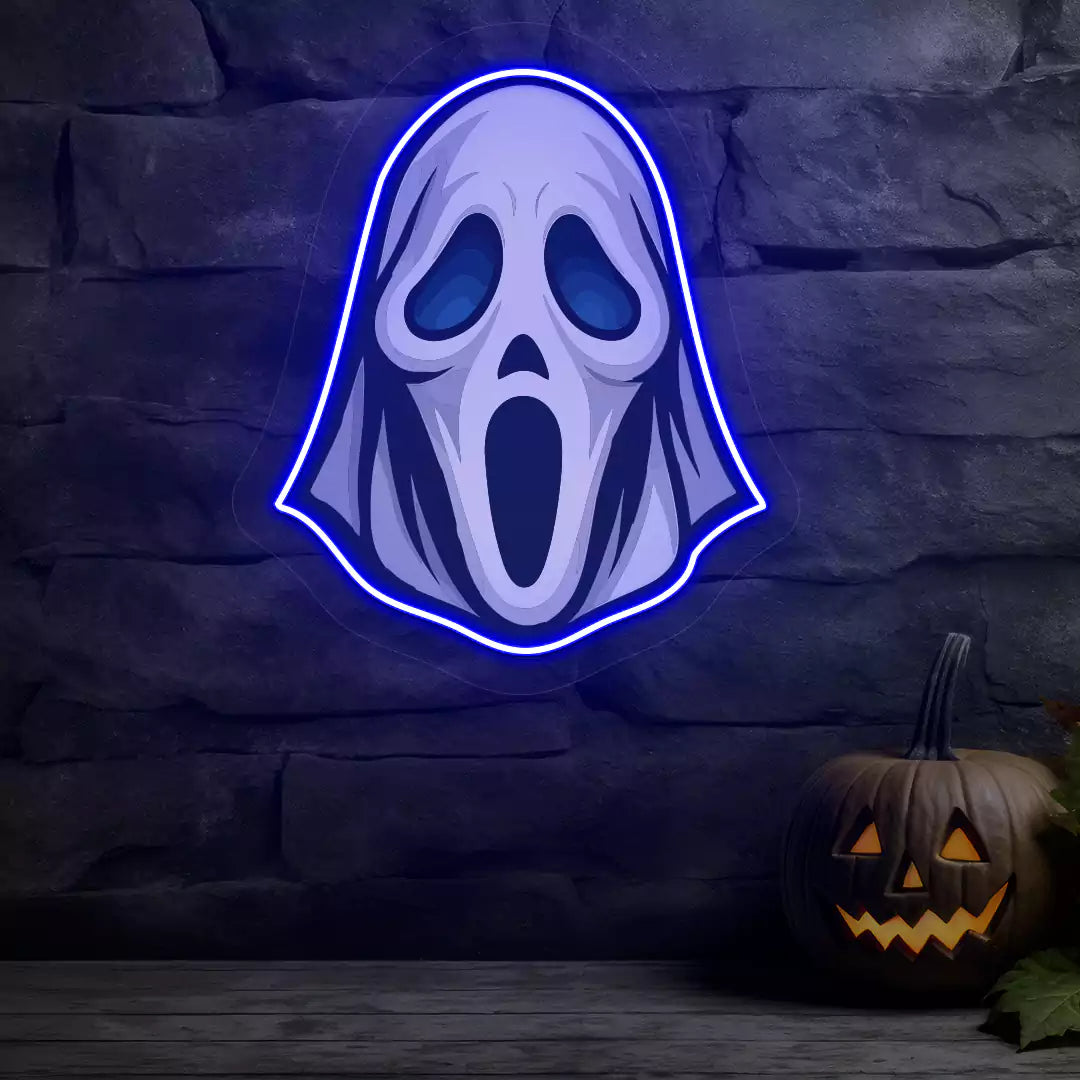 Wailing Ghost Neon Artwork | Blue