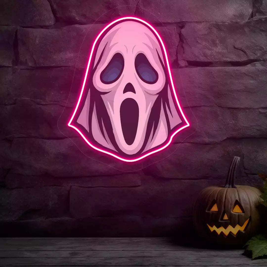 Wailing Ghost Neon Artwork | Pink