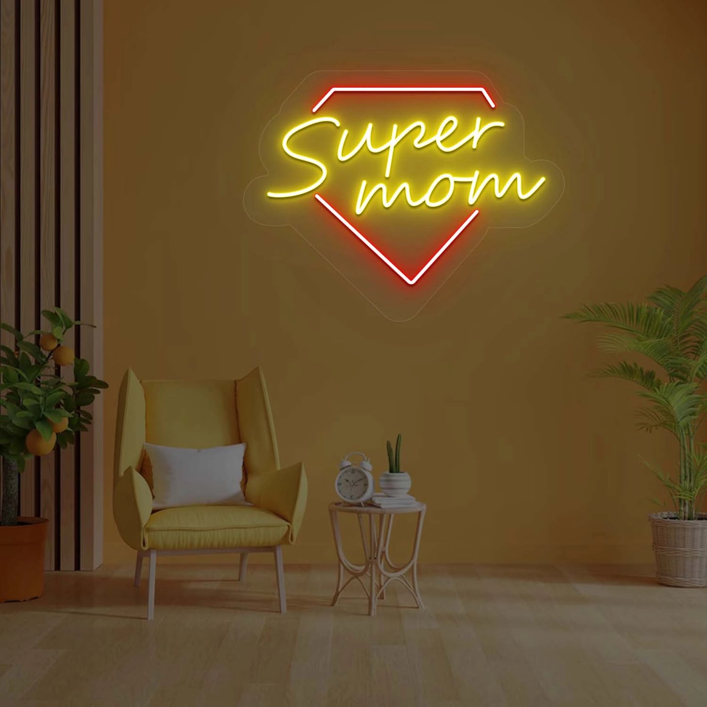 Super Mom Neon Sign | Yellow