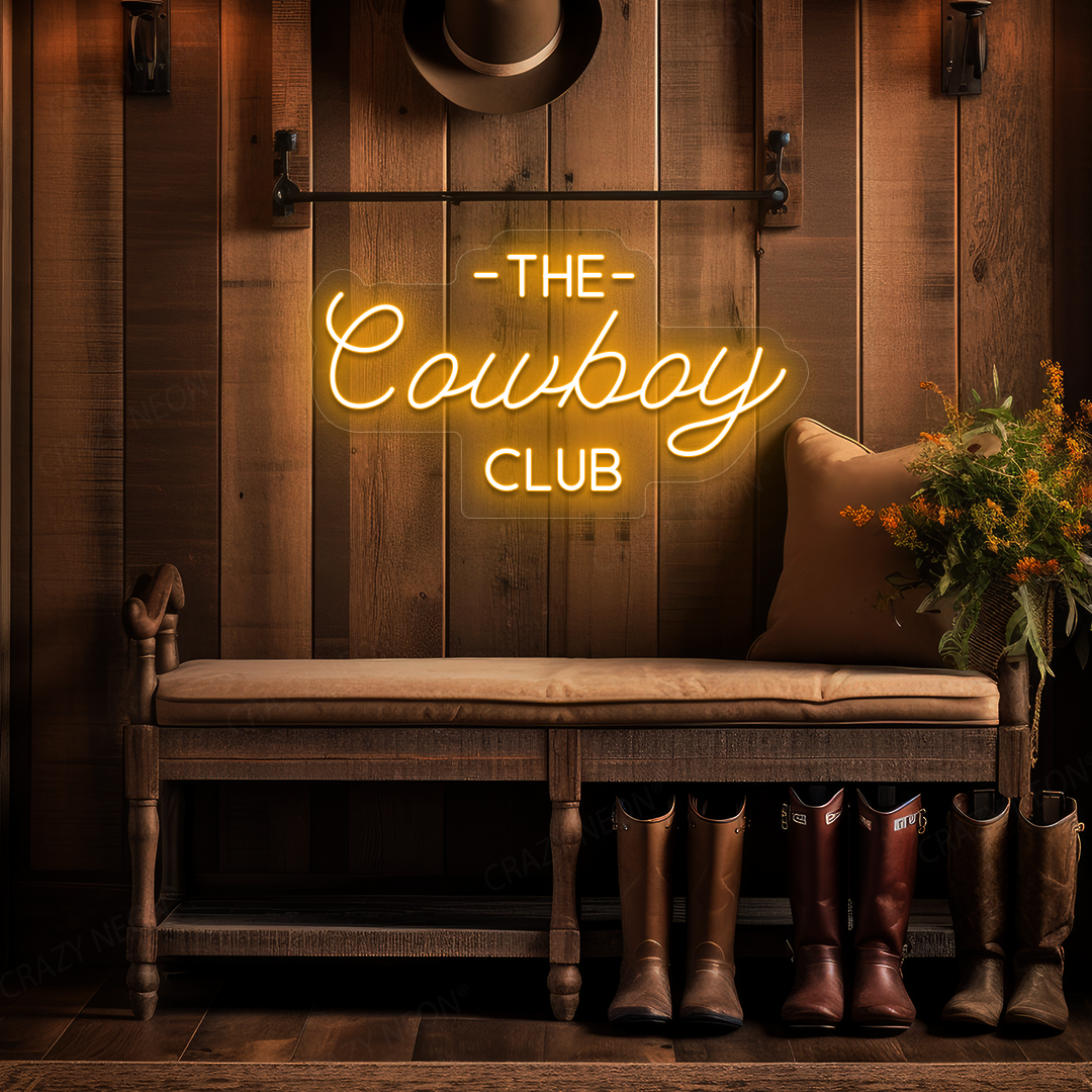 The Cowboy Club LED Neon Sign | Orange