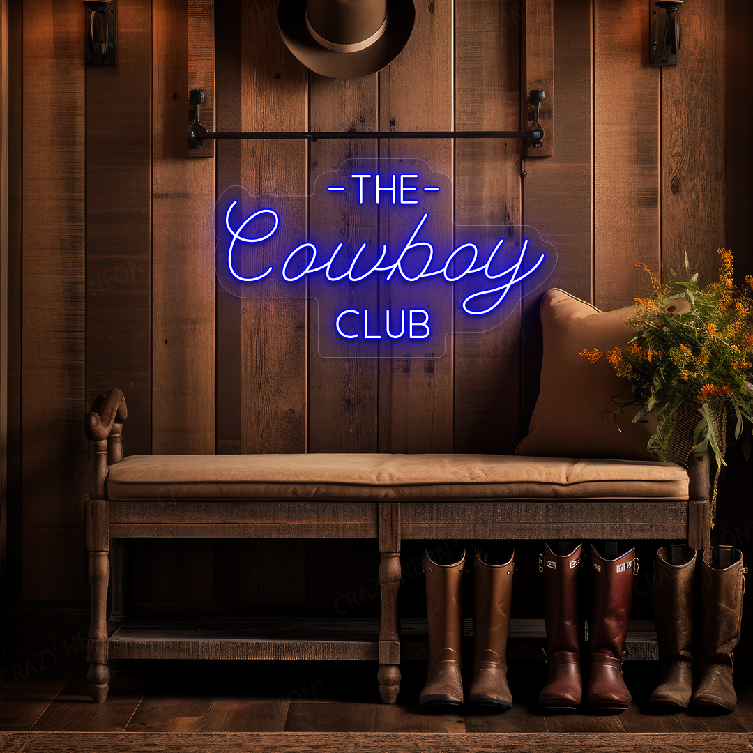 The Cowboy Club LED Neon Sign | Blue