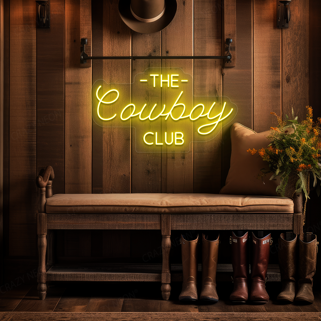 The Cowboy Club LED Neon Sign | Yellow