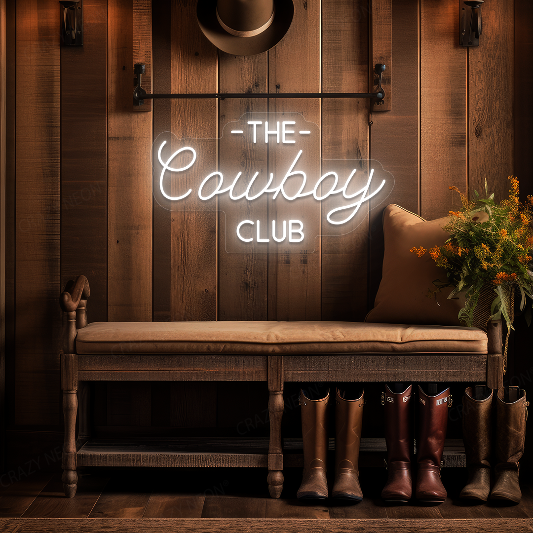 The Cowboy Club LED Neon Sign | White