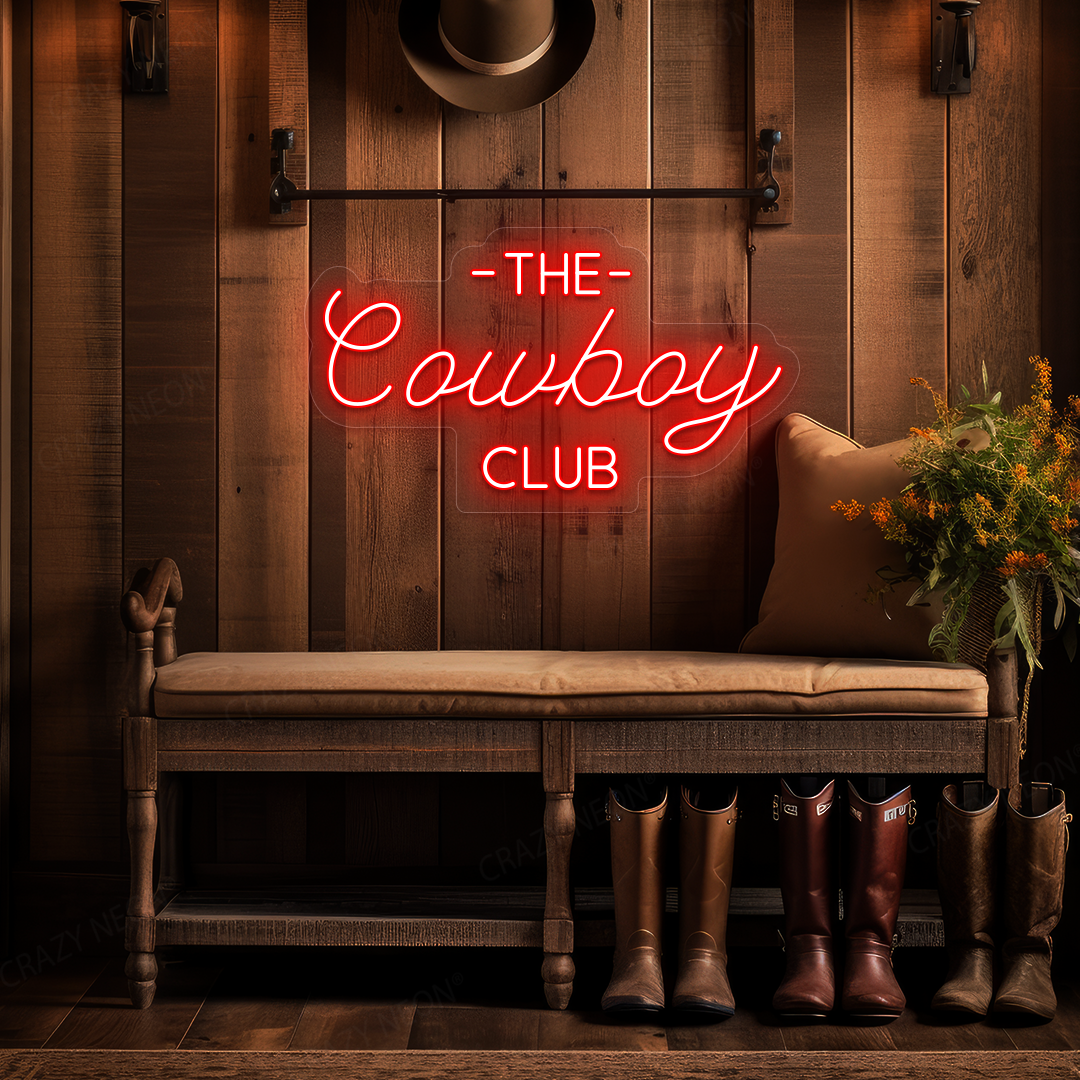 The Cowboy Club LED Neon Sign | Red