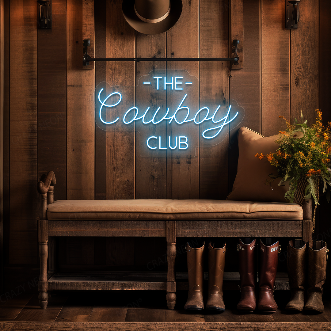 The Cowboy Club LED Neon Sign | Iceblue