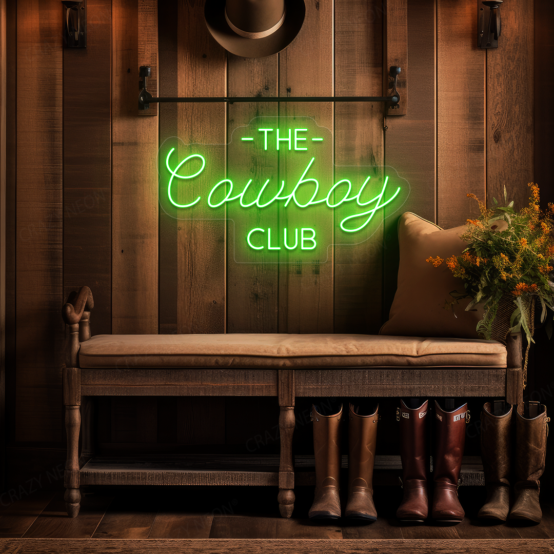 The Cowboy Club LED Neon Sign | Green