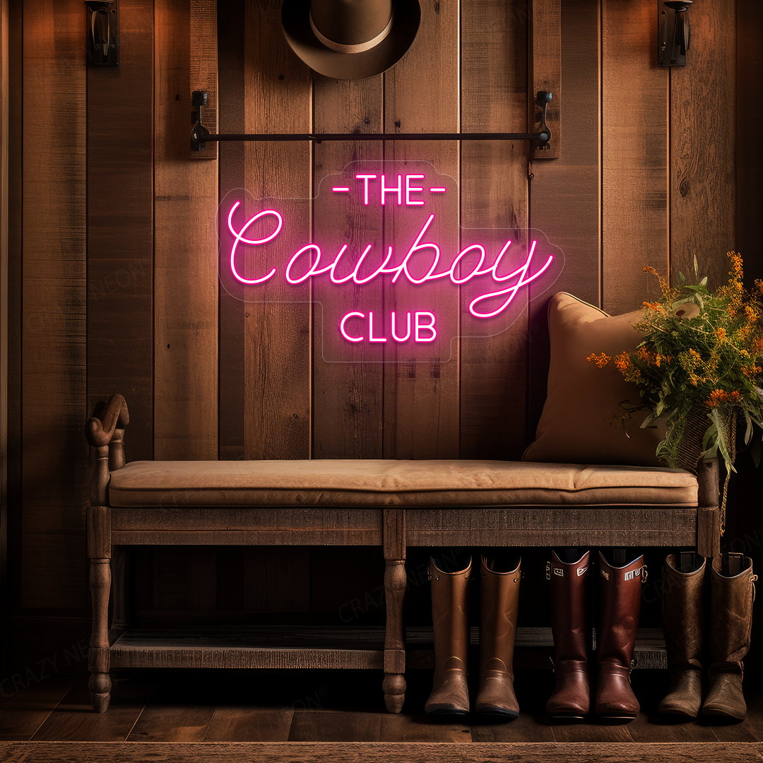 The Cowboy Club LED Neon Sign | Pink