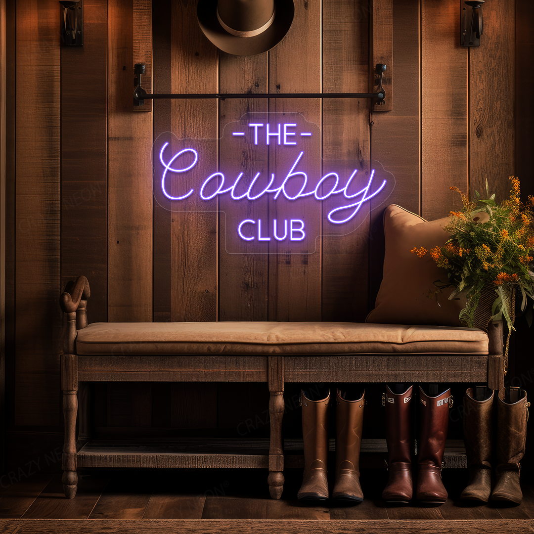 The Cowboy Club LED Neon Sign | Purple