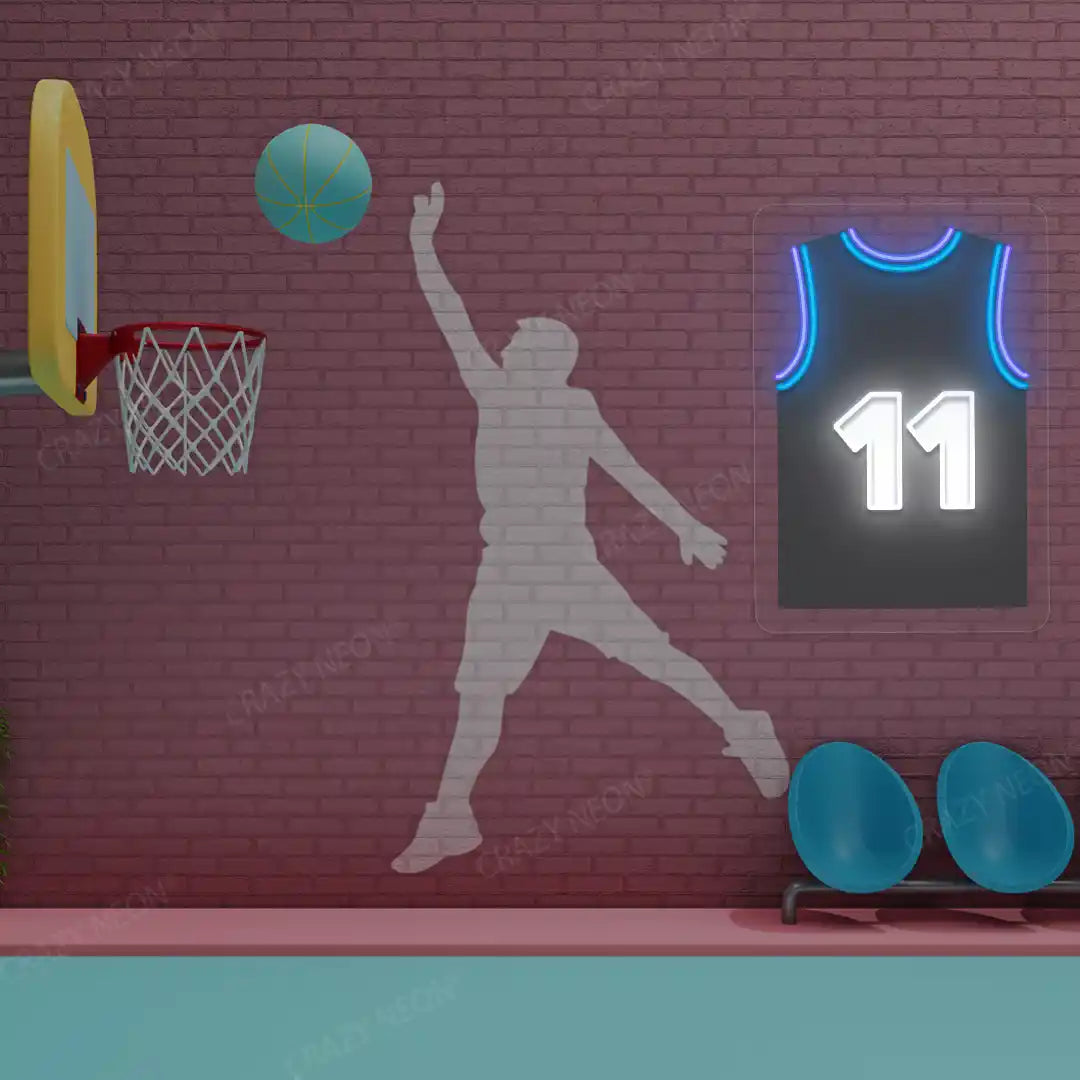 Utah Conley 11 Jersey Basketball Neon Artwork