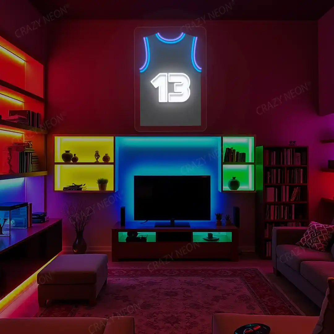 Utah Clayton Jr. 13 Jersey Basketball Neon Artwork