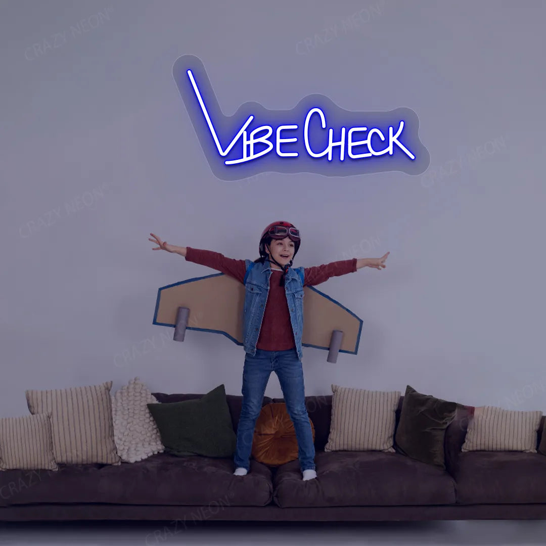 Vibe Check Neon Sign | Blue