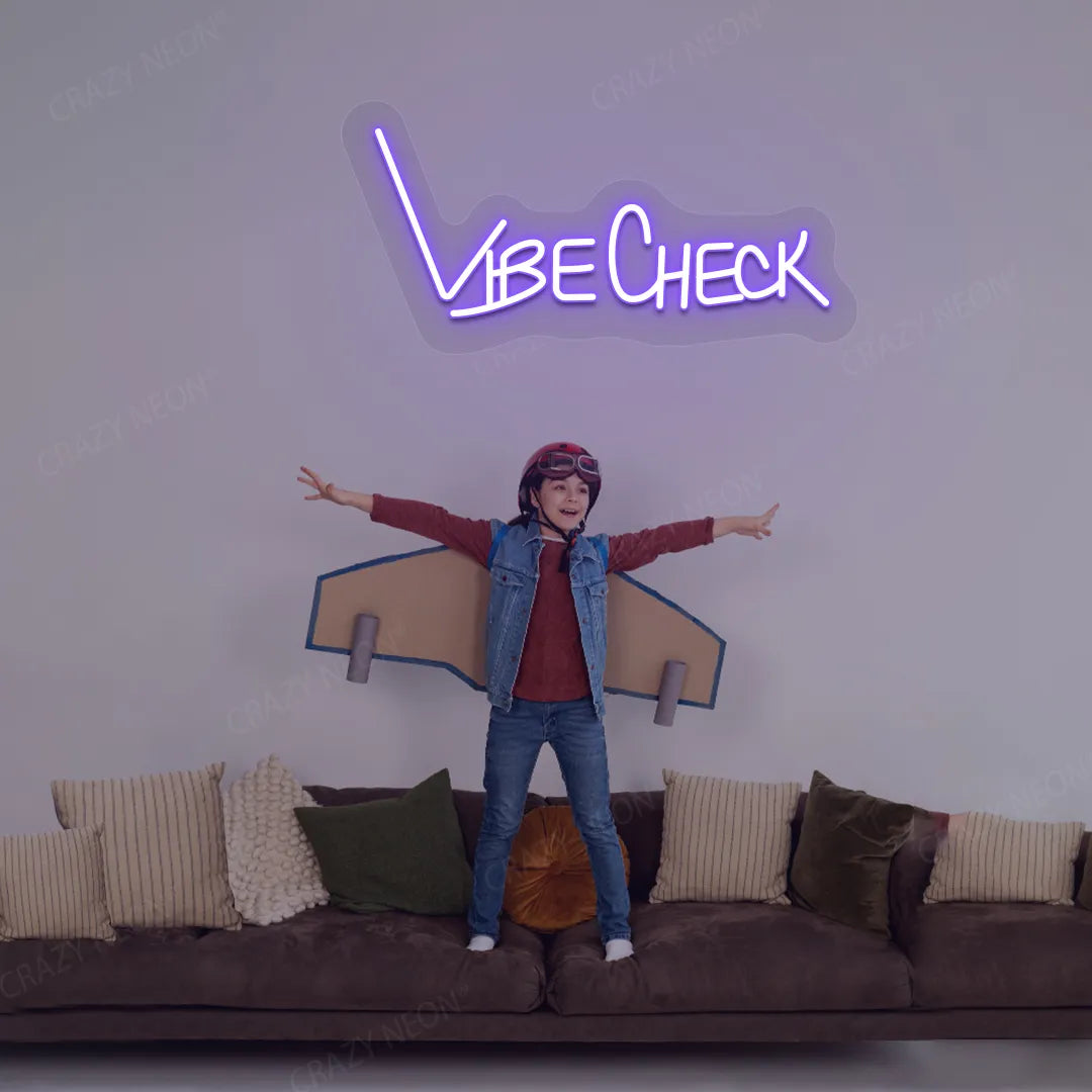 Vibe Check Neon Sign | Purple