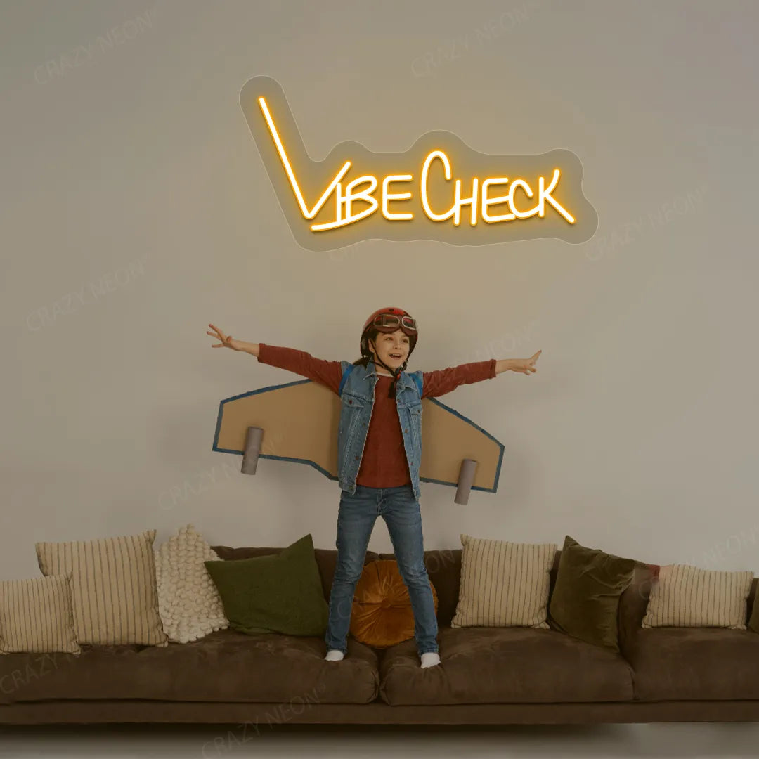 Vibe Check Neon Sign | Orange