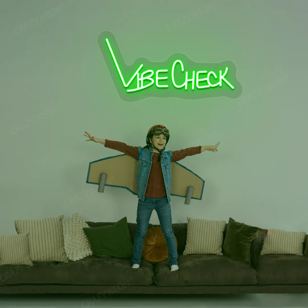 Vibe Check Neon Sign | Green