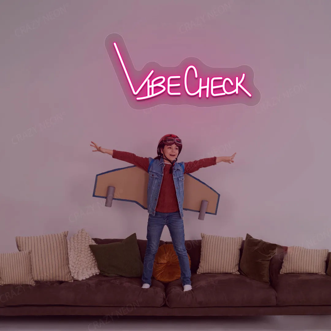 Vibe Check Neon Sign | Pink