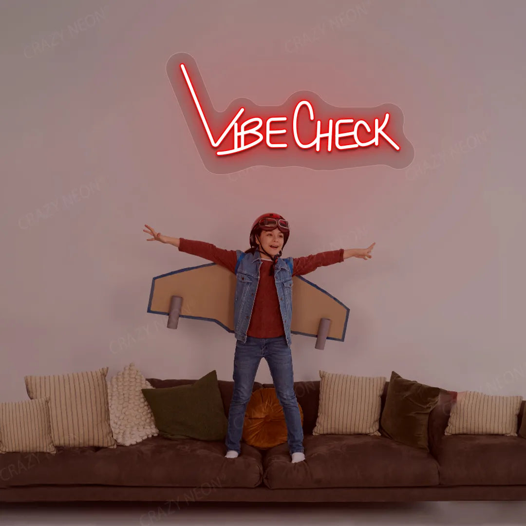 Vibe Check Neon Sign | Red