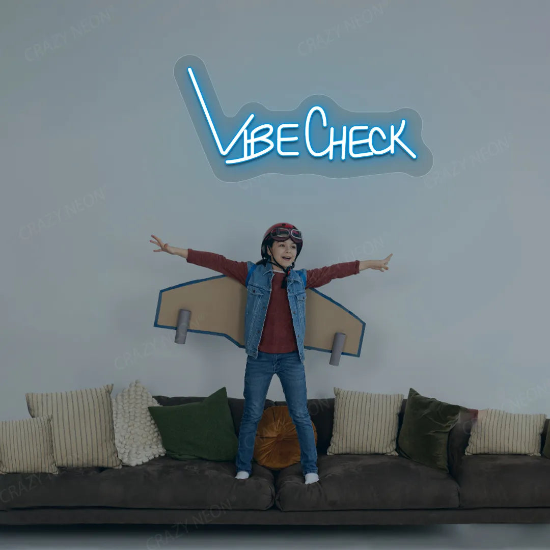 Vibe Check Neon Sign | Blue